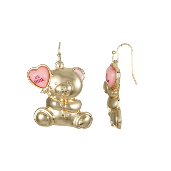 Way to Celebrate Valentine's Day Teddy Bear Earrings, 1 Pair
