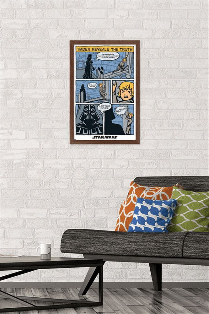Star Wars: The Empire Strikes Back - Dual Panels Wall Poster, 14.725" x 22.375", Framed