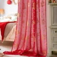 thumbnail image 3 of NICETOWN Christmas Sheer Curtains for Living Room, Red Grommet Curtains for Bedroom Window Drapes for Home Decor, W52 x L84, 2 Panels, 3 of 8