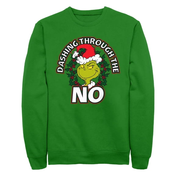 Men's Dr. Seuss Christmas The Grinch Dashing Through the No Sweatshirt