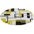 thumbnail image 5 of Black Yellow Geometric Lines Modern Art Round Carpet Circle Rug Outdoor Patio Area Rug Washable Large Area Rugs Hallway Room Decor Fitness Mats, 5 of 8