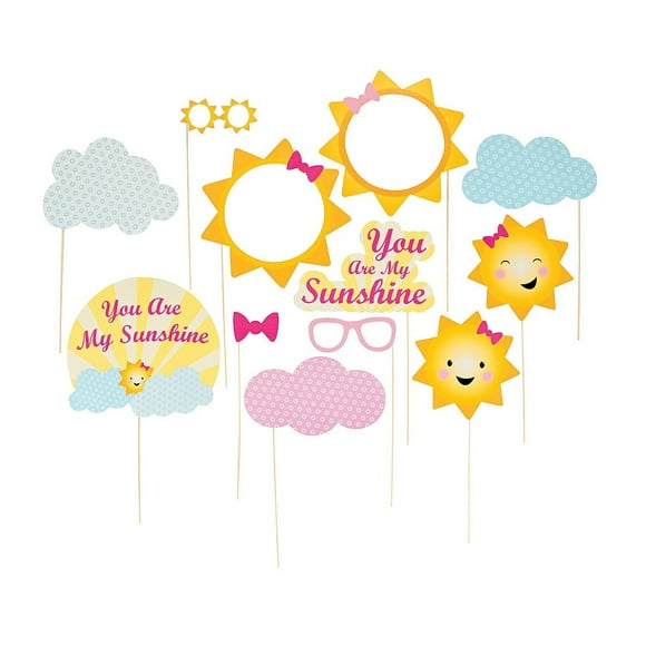 Vibrant Sunshine Photo Prop Set - 12 Colorful Stick Props for Memorable Parties and Events, Perfect for Capturing Joyful Moments and Creating Lasting Memories.