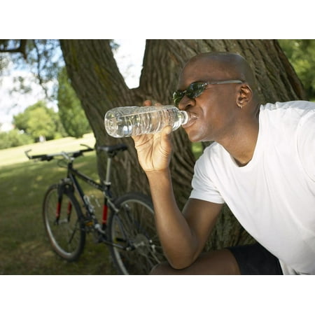 Man Drinking Water After Workout Print Wall Art
