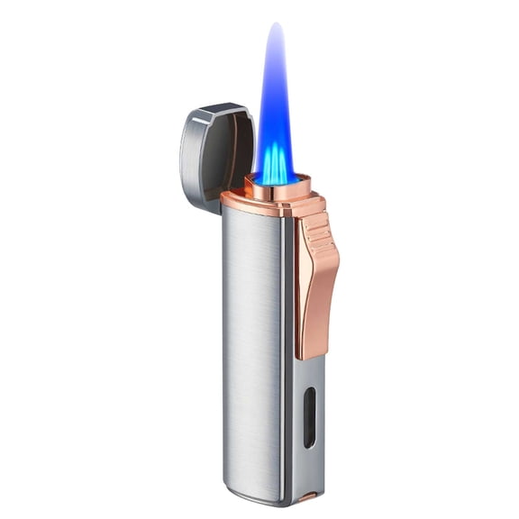 A Refillable Butane Torch Lighter With Windproof Flame For Outdoor Use And Culinary Tasks Metal Construction For Durability And Portability