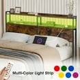 thumbnail image 4 of Queen Size Headboard with Storage, Built-In Outlets & USB Ports, LED Lights | Sturdy Bed Headboard with Charging Station & Shelves | Easy Assembly, Modern Design, 4 of 7