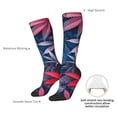 thumbnail image 4 of Yiaed Red And Blue Leaves Print Great elasticity Adult Stockings Sports socks for Men and Women, 4 of 6