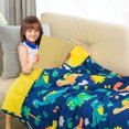 thumbnail image 4 of Sivio 3 lbs Kids Weighted Blanket, Super Soft Crystal Velvet & Minky Dots, Blue Dinosaur Breathable Reversible Heavy Throw Blanket, 36 x 48 inches, 4 of 13