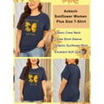 thumbnail image 5 of Anbech Butterfly Sunflower Plus Size T-Shirts for Women Graphic Let It Be Sunflower Print Oversize Short Sleeves T-Shirt with Round Neck, 5 of 9