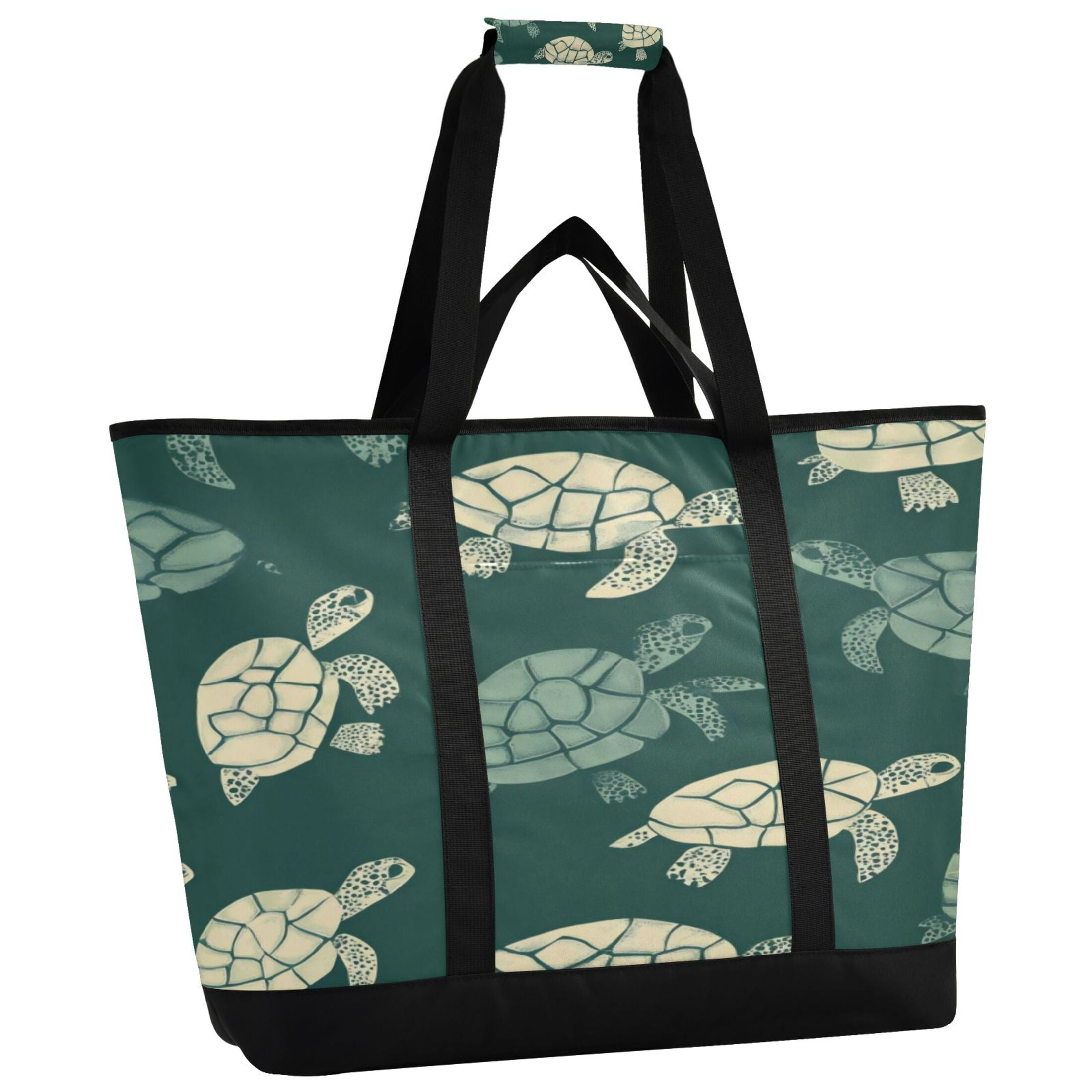 Large Hand-held Ice Pack Picnic Bag Insulation and Refrigeration Suitable for Shopping Picnics and Camping Green Turtle