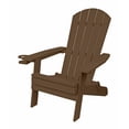 thumbnail image 2 of Alpine Corporation Dark Teak Folding Adirondack Chair w/Cup Holder and Ottoman, 2 of 5