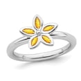 thumbnail image 1 of 1/3 Carat (ctw) Citrine Flower Ring  in Sterling Silver, 1 of 5
