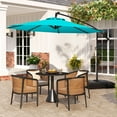 thumbnail image 4 of Gymax 10 FT Solar Offset Hanging Umbrella Patio Cantilever Umbrella w/ 32 LED Lights Turquoise, 4 of 10