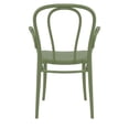 thumbnail image 4 of Compamia Victor XL Resin Outdoor Arm Chair Olive Green, Set of 2, 4 of 7