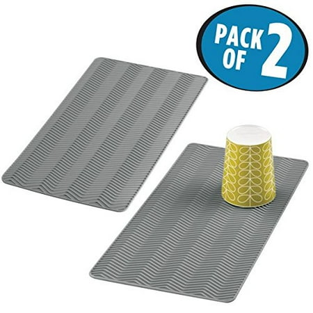 Mdesign Chevron Silicone Drying Mat For Kitchen Counter Sinks Mdesign Chevron Silicone Drying Mat For Kitchen Counter Sinks Pack Of 2 Small