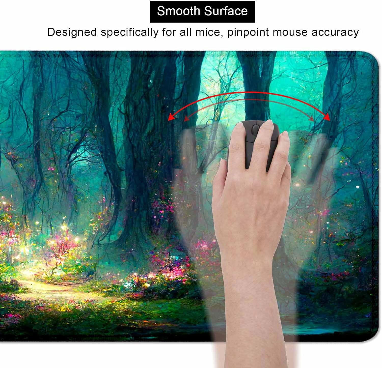 Desk Mat, Mystic Forest XL Mouse Pad, Mood Desk Pad, Keyboard Mat, Big Computer Mousepad, Full Desk Decor Accessory, Gaming Deskpad, Deskmat- 35.4 x 15.7 in