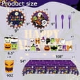 thumbnail image 3 of Halloween Supplies Disposable Paper Plates Napkins Tablecloth Banner Halloween Dinnerware Set for Halloween  Partyware Serves 24, 3 of 7