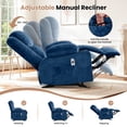 thumbnail image 5 of JMYMRY Rocker Recliner Chair with Vibration Massage and Heating, Cup Holders and Side Pockets, Adjustable Lounge Chair for Living Room, Bedroom, Blue, 5 of 8