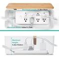 thumbnail image 2 of Cable Management Box with Bamboo Lid, White Cable Box Small Cord Hider Box Cord Organizer Box to Conceal Surge Protector, Desk/TV/Computer Wires, Power Strip Box Cord Management Box for Tidy Space, 2 of 10