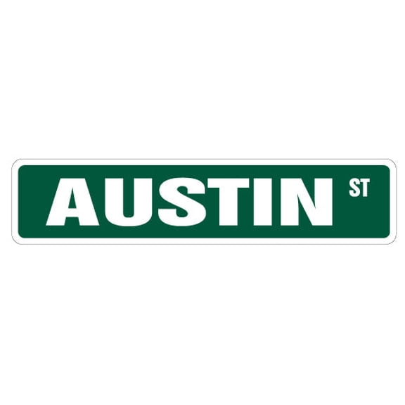 SignMission SS-Austin 4 x 18 in. Childrens Name Room Street Sign - Austin