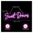 thumbnail image 3 of Letrero De Neón Sweet Dreams Para Decoración De Pared, Luz Con Letras, Dormitorio, Habitación, Fiesta De Boda, Bar, Club, Lámpara Iluminada 45cmx15cm, 3 of 6