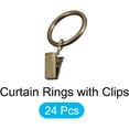 thumbnail image 5 of Metal Curtain Rings with Clips, 1.25 Inch, 24Pcs, Bronze Tone, 5 of 5