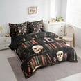 thumbnail image 2 of Erosebridal Halloween Sugar Skull Bedding Full Size, Vintage Book Store Quilted Comforter, Super Cozy 7 Pieces, 2 of 5
