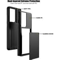 thumbnail image 3 of Samsung S21 Ultra Case with Card Holder Dual Layer Heavy Duty Protective Galaxy S21 Ultra Case Hidden Card Slot Slim Wallet Case for Samsung S21 Ultra(Black), 3 of 14