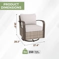 thumbnail image 6 of EAGLE PEAK Coastal Vista Outdoor Patio Wicker Swivel Glider Rocker Chair with Beige Cushion,Set of 2, 6 of 8