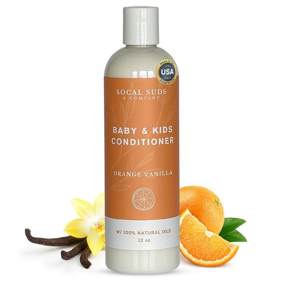 SoCal Suds & Company - Acondicionador orgánico para bebés y niños - Acondicionador humectante para el cabello del bebé - Ingredientes naturales ricos en vitaminas aceites orgánicos para bebés y niños