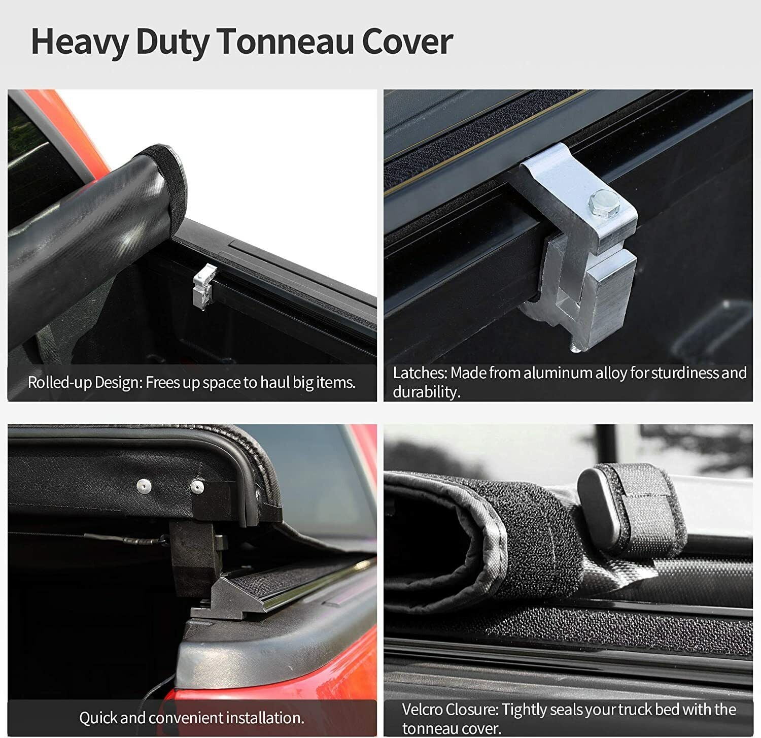 RVNI 5.6 ft BedSoft Roll Up Truck Bed Tonneau Cover for 19 20 2021 2022 2023 Dodge Ram 1500