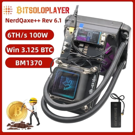Upgraded Water/Air Dual Cooling NerdQaxe   6TH/s Hashrate BTC Solo Miner 4Pcs BM1370 ASIC Chips for Bitcoin Mining Lottery Machine