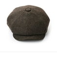 thumbnail image 6 of CoCopeaunts Wool Tweed Newsboy Cap Unisex Vintage Classic Casual Berets Hat Men Women Spring Winter Wild Warm Octagonal Cap, 6 of 7