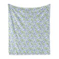 thumbnail image 1 of Lavender Soft Flannel Fleece Blanket, Pastel Watercolor Petals with Leaves Gardening Foliage Yard Bouquets, Cozy Plush for Indoor and Outdoor Use, 50" x 70", Lime Green Violet Blue, by Ambesonne, 1 of 5