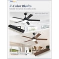 thumbnail image 3 of Zardon 52-inch Modern Ceiling Fan with Light and Remote Control, 6-Speed, 5 Blades, Ideal for Indoor Bedroom,Living Room, Black, 3 of 9