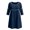 Navy, variant on HBBIKVI Tunic-Style Mini Dress for Women Casual 3/4 Sleeve A-Line Dress with Side Pockets and Decorative Trim for Everyday Casual Look