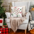 thumbnail image 3 of HGTV Home Collection by National Tree Company Christmas Pillow, Multicolor, JOY, Embroidered, Beaded, Plaid Trim, 18 Inch, 3 of 5