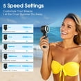thumbnail image 3 of Portable Fan Handheld Mini Fan: Travel Fans with Air Turbo Tech, 4000mAh Battery with LED Display, 5 Gear Wind, 3 in 1 Foldable Small Hand Fans for Makeup, Outdoor, Working, Shopping (Purple), 3 of 9