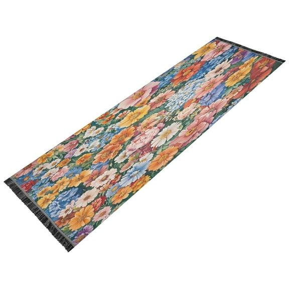 BZSMCE Runner Rug Classical Design Colorful Floral Fiesta Style Modern Pattern 72x23.5in Indoor Washable Rug