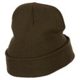 thumbnail image 3 of Wording of College Embroidered Long Beanie - Olive OSFM, 3 of 5