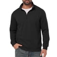 thumbnail image 6 of JWD Mens Quarter Zip Pullover Mock Neck Long Sleeve Casual Sweatshirt Lightweight Knit Top Black M, 6 of 8