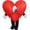 Sad, variant on Inflatable Heart Mascot Costume Adult Full Body Blow Up Halloween Party Cosplay Suit,Height 4'11"-6'3",Cute