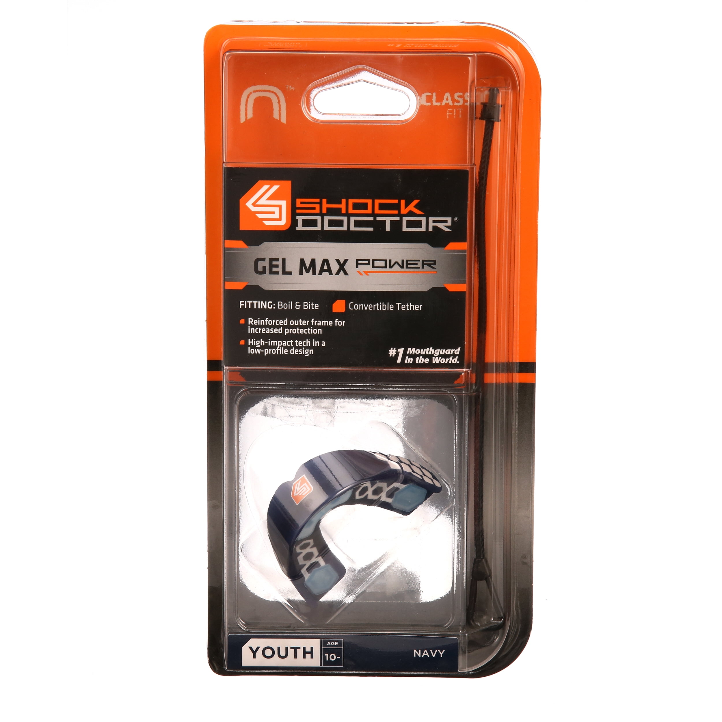 Shock Doctor 6900 Gel Max Power Mouthguard, Youth , NAVY