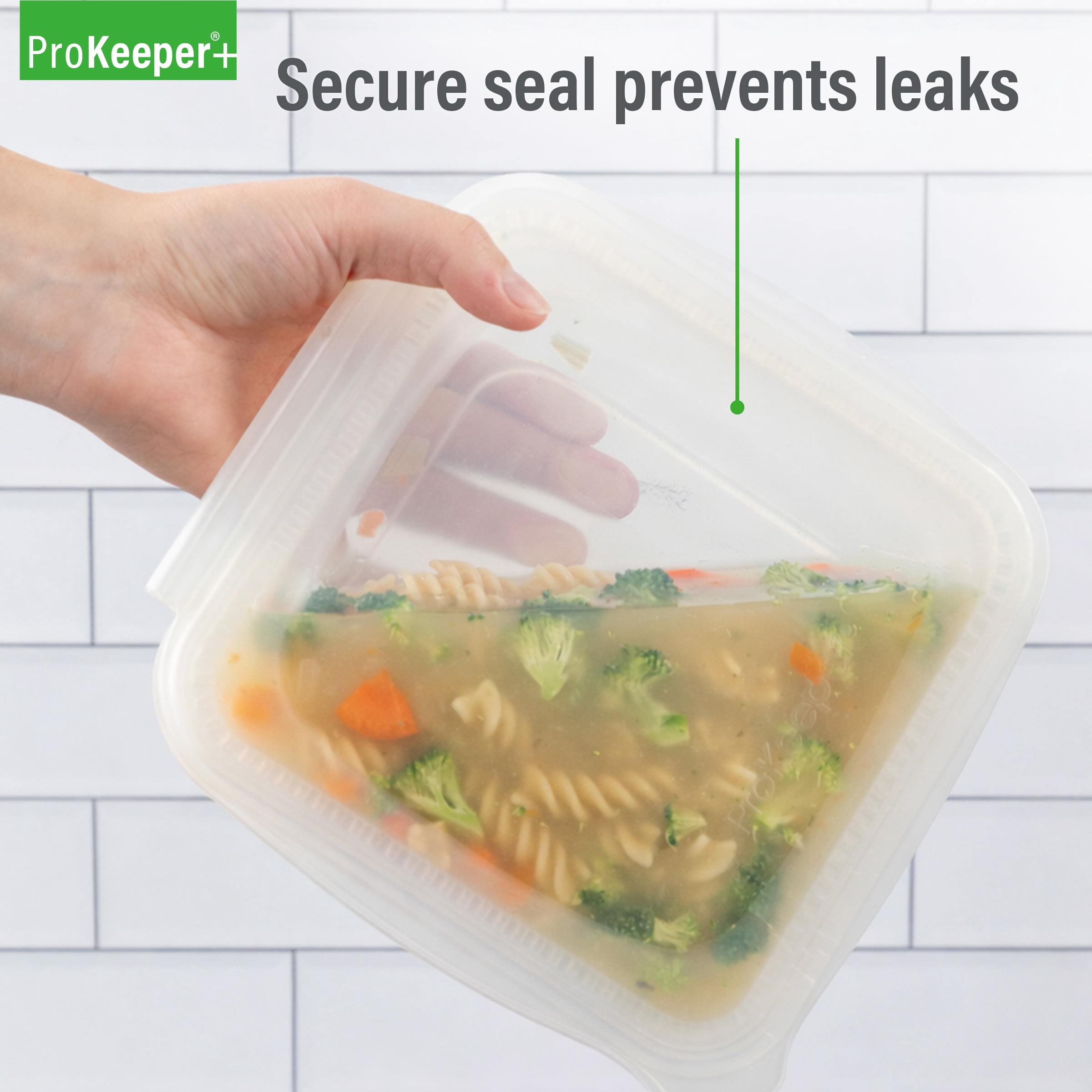 (4 pack) Prokeeper+ 3 Cup Silicone Softbox for School Lunches and Activities
