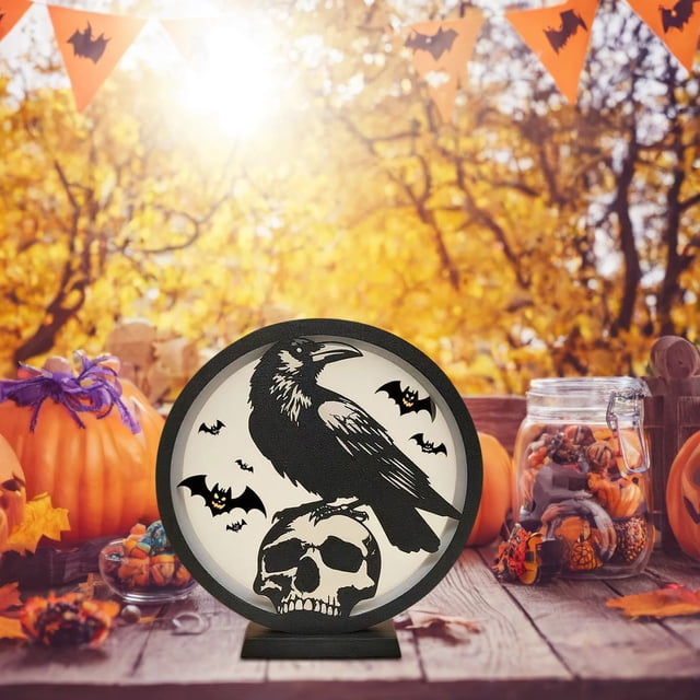 AKEGAMN Clearance! Halloween Decorations Indoor Glass Globe 6.3" Battery Operated LED Lights With Bat Pattern Black Halloween Decor For Table Home Halloween Decorations Indoor Glass Globe 6.3" Batte