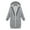 Gray, variant on Coat for Women Solid Color Jacket Plus Fleece Insert Pocket Hooded Zipper Mid Length Sweater