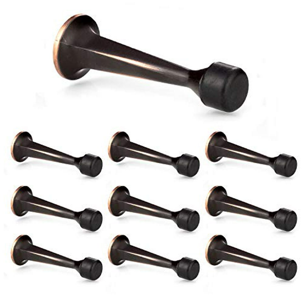 Ilyapa 10 Pack of Door Stops Oil Rubbed Bronze 3 1/4 inch Heavy Duty