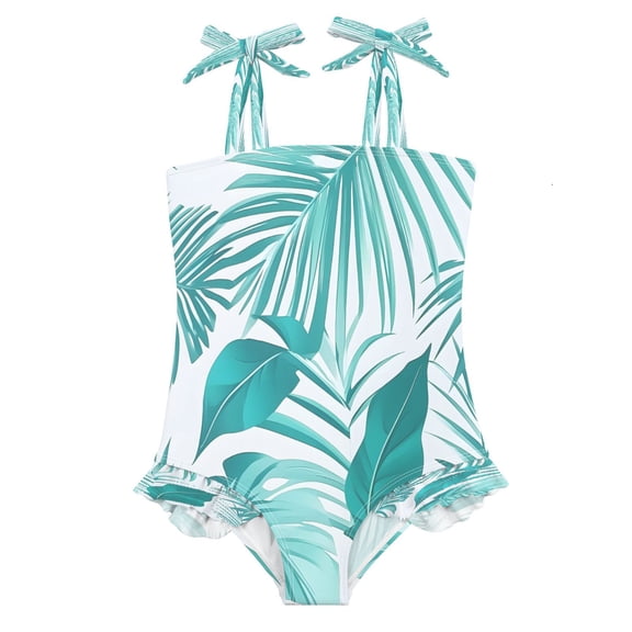 DIXRUYEE Swimsuit One Piece swimwear Tropical Palm Leaves of Pattern