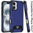 thumbnail image 2 of For iPhone 16 6.1 inch Magnetic Heavy Duty Hybrid Case with Side Kick-Stand - Dark Blue, 2 of 3