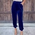 thumbnail image 3 of Pantalones de terciopelo dorado para mujer de otoño e invierno, pantalones rectos, pantalones casuales con cintura elástica, 3 of 6