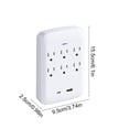 thumbnail image 3 of Multi Hole Socket Home Travel Convenient, Multifunctional Wireless Wall Mounted Charging Socket 6 AC Outlets 1 USB 1 C Charging Ports, 3 of 6